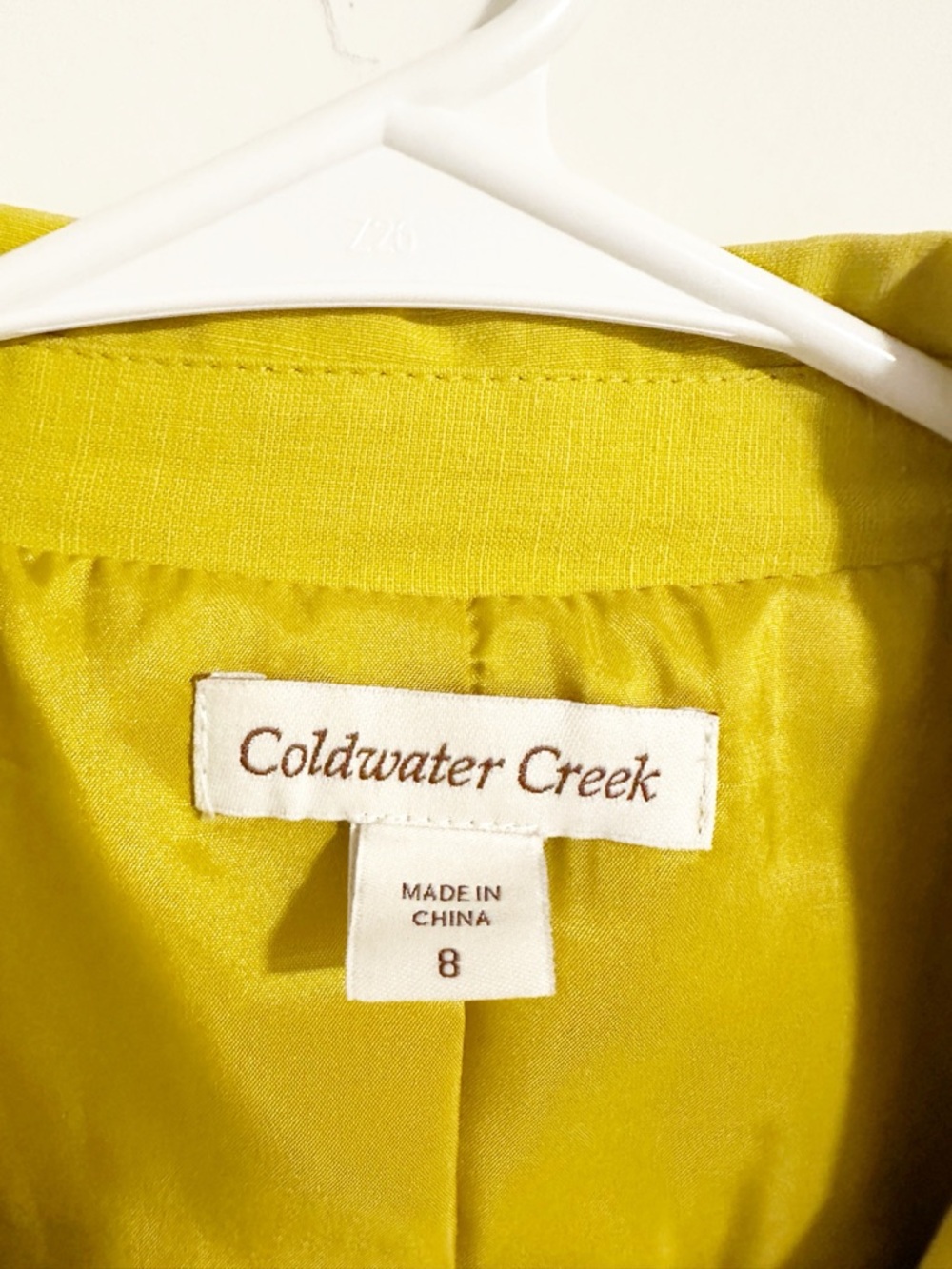Coldwater Creek Chartreuse Yellow Silk Blend Short Sleeve Blazer Jacket Size 8 - Picture 2 of 6